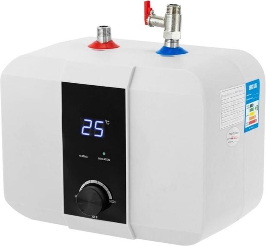 Kleine elektrische doorstroomboiler 6L Met digitaal display voor keuken en badkamer