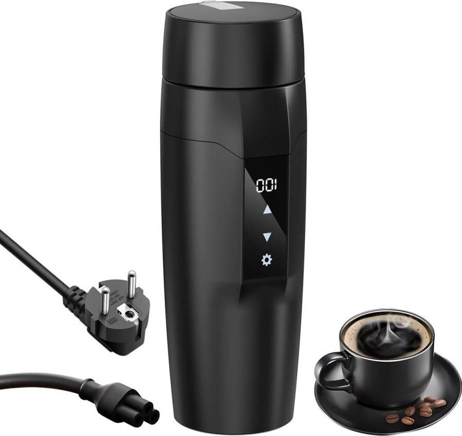 Kleine elektrische waterkoker draagbare verwarmingsbeker 350 ml 304 roestvrijstalen voering 40 ~ 100 °C instelbaar snelkook waterbeker 300 W lekvrij anti-droogbrandbescherming