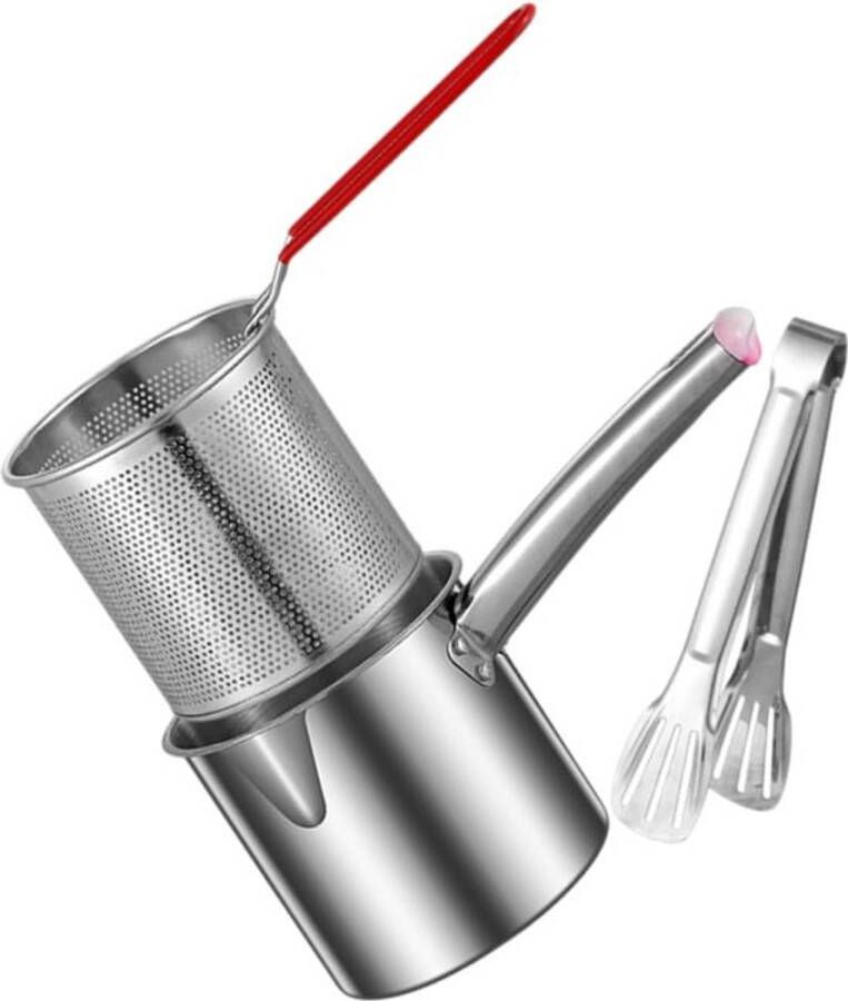 Kleine Frituur Pan Friteuse 1.2l Met Keuken Clip Oliebesparen Geschikt Voor Gas En Inductie Frietpan Frituurpan Huisraad Friteuse Chipfriteuse Kleine Friteuse Rvs Duurzaam（Zonder Deksel）