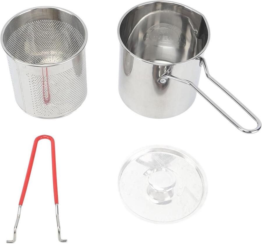 Kleine Frituurpan Diepe Pan Eten Bereiden Oliebesparend Ontwerp 3-Delige Set Zilver
