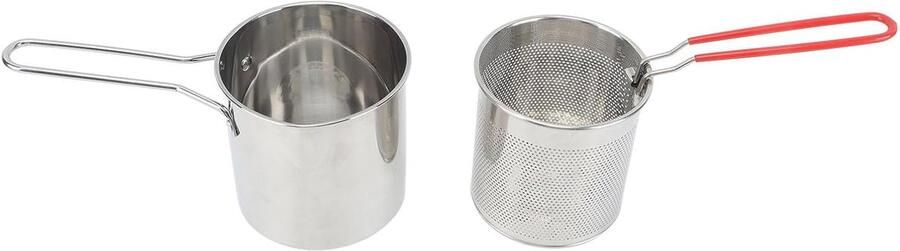 Kleine Frituurpan Mini Friteuse Thuis Frituren Oliebesparend Ontwerp 26 x 14 x 14 cm Zilver