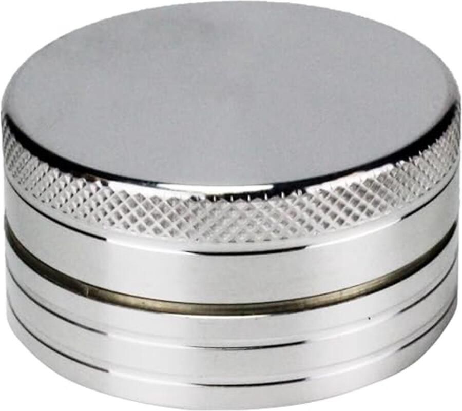 Kleine Grinder van 100% Aluminium voor Specerijen 40 mm 2 Delen Zilver