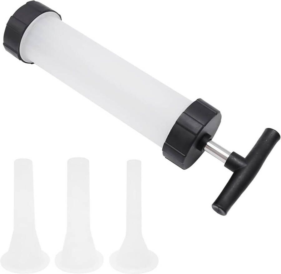 Kleine Handmatige Worstvuller met 3 Trechters – Ideaal voor Zelfgemaakte Worsten