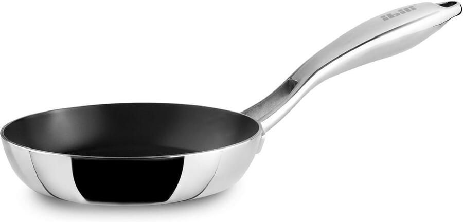 Kleine Koekenpan 14 cm Drielaags RVS met Anti-aanbaklaag Geschikt voor Inductie