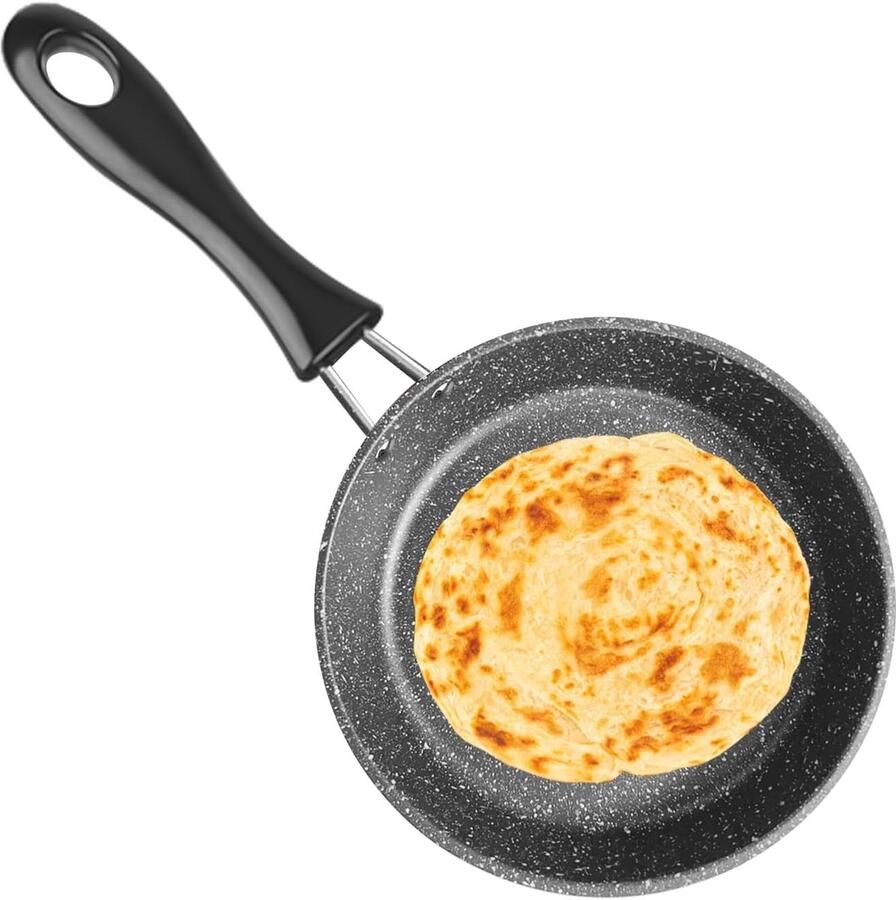 Kleine Koekenpan 14 cm voor Pannenkoeken en Eieren Geschikt voor Inductie en Gasfornuis