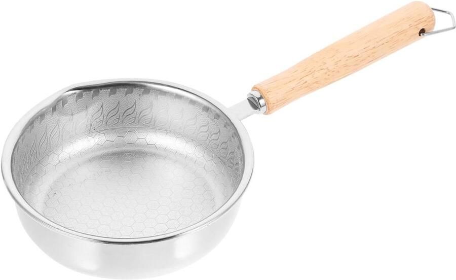 Kleine koekenpan Eierpan honingraat Ontbijt bakken Antiaanbaklaag staal 13 cm diameter Zwart