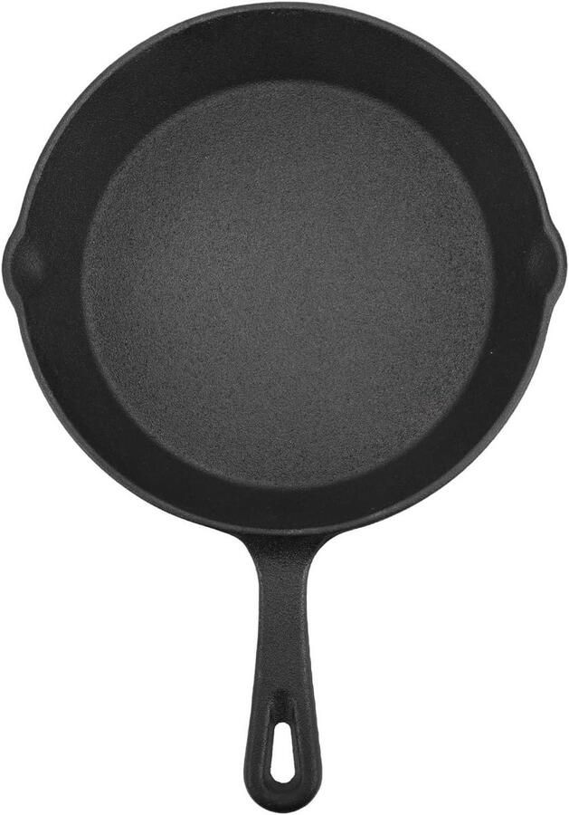 Kleine Koekenpan Gietijzeren Pan Snel Ontbijt Gelijkmatige Verhitting 16cm Diameter Zwart