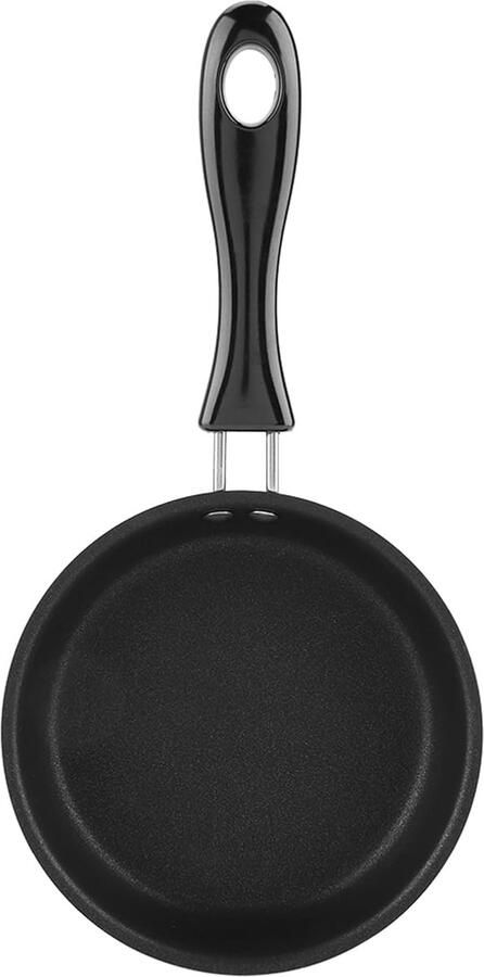 Kleine koekenpan Mini eierpan Ontbijt bakken Puur ijzer met coating 12 cm diameter Zwart