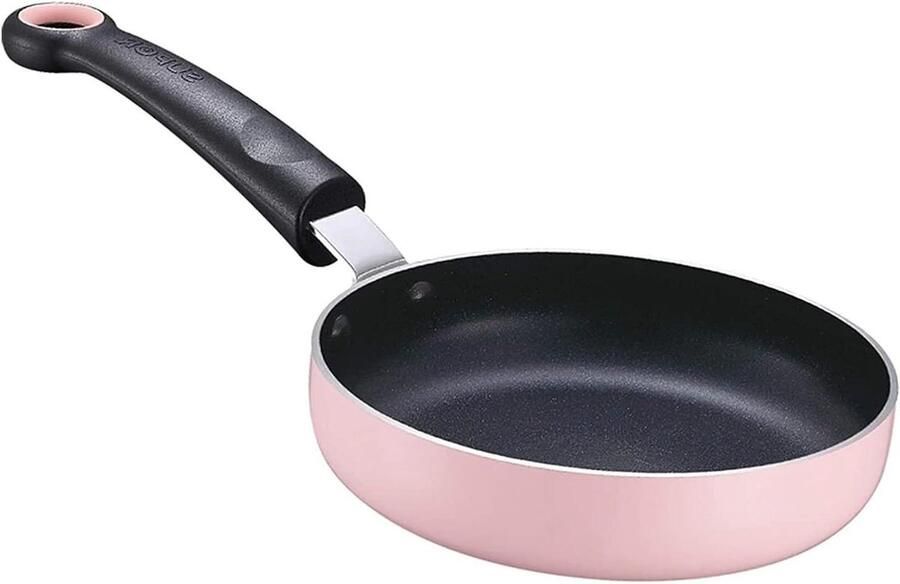 Kleine koekenpan Mini frituurpan Dagelijks koken Snelle warmteverdeling 14 cm Zwart