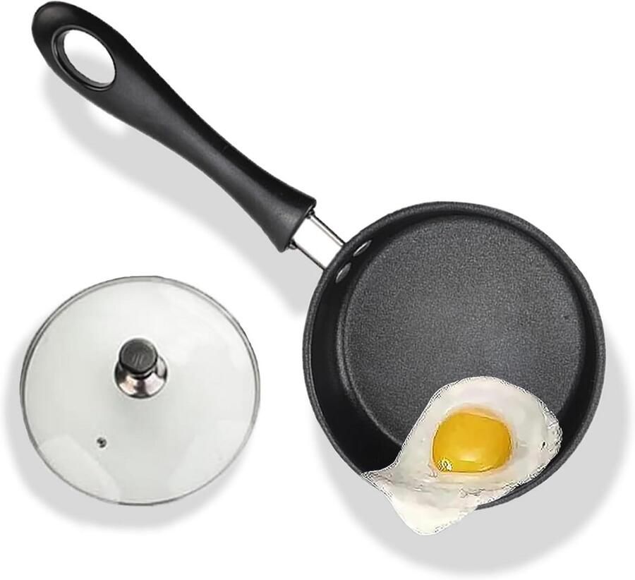 Kleine Koekenpan Mini Pan Ontbijt Maken Antiaanbaklaag 12 cm Chroom