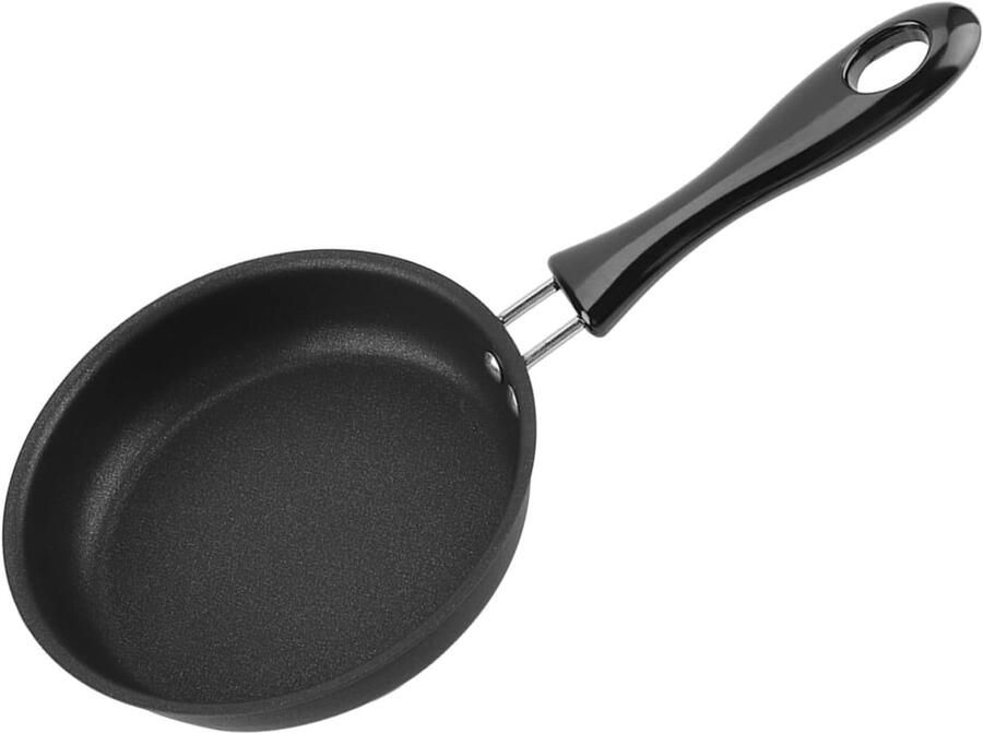 Kleine koekenpan Omelet pan Ontbijt bakken Anti-aanbaklaag 12cm diameter Zwart
