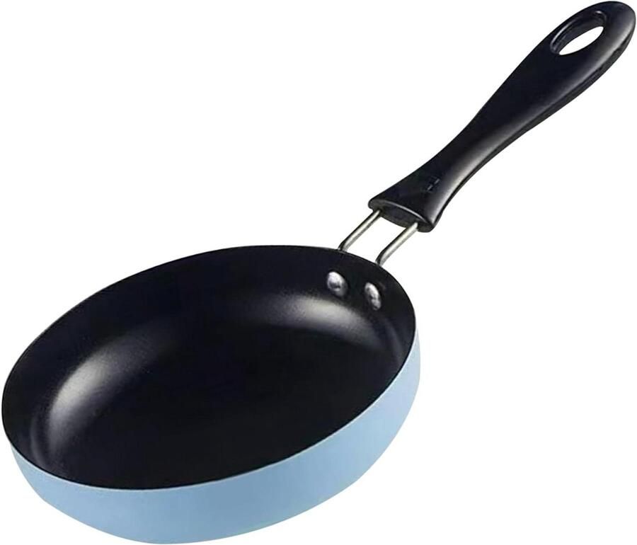 Kleine koekenpan Omeletpan mini Ontbijt bereiden Antiaanbaklaag 12 cm diameter Blauw
