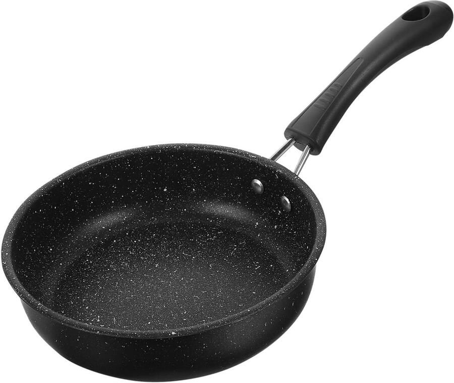 Kleine Koekenpan Ontbijtpan Steelpan Ontbijt Maken Antiaanbaklaag 5 Stuks Zwart
