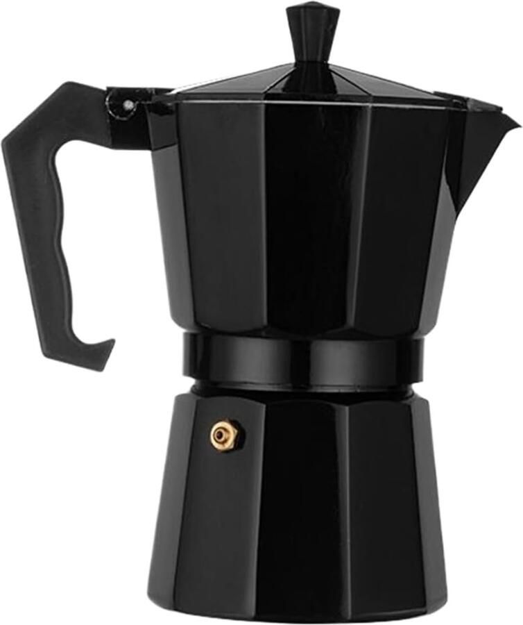 Kleine Koffiezetter Draagbare Percolator Klassieke Koffie Maken Veiligheidsventiel 16 x 8 x 16 cm Zwart