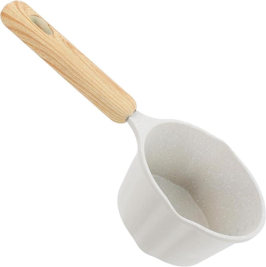 Kleine Kookpan Antiaanbak Pan Eieren Bakken Met Schenktuit 23.5 cm Wit