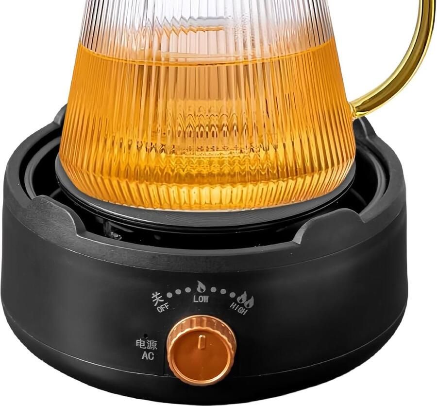 Kleine kookplaat Elektrisch fornuis Kamperen reizen Instelbare temperatuur 9 x 18 x 9 cm Zwart