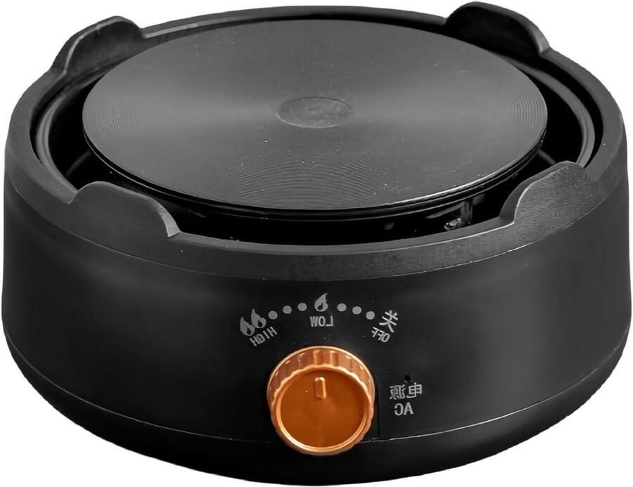 Kleine Kookplaat Elektrisch Verwarmingsplaatje Koken en Verwarmen Verstelbaar Vermogen 9 x 18 x 9 cm Zwart
