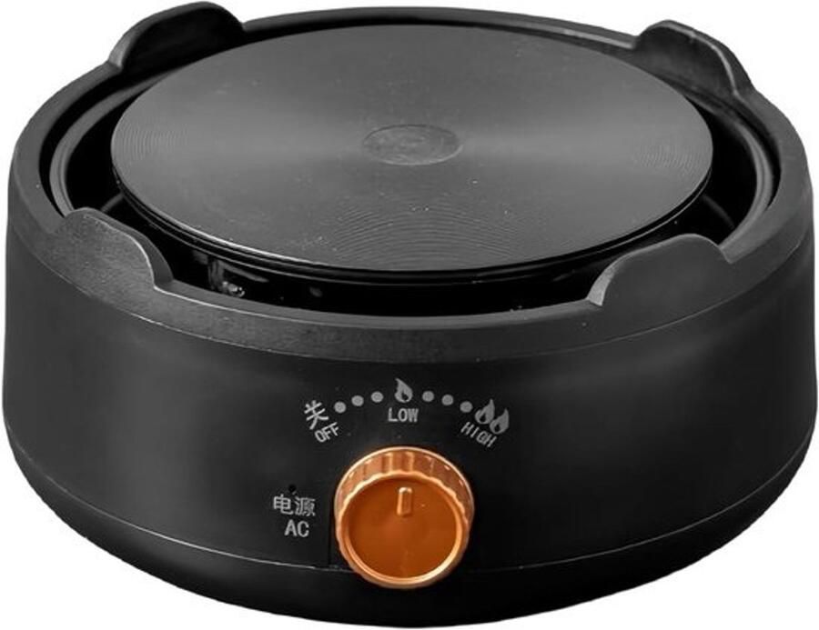Kleine kookplaat Theekoker warmhoudplaat Eten warm houden Variabele instelling 18 x 9 cm Zwart