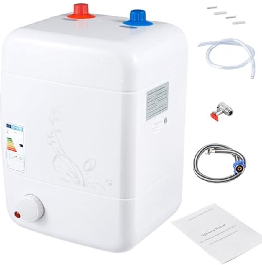 Kleine ondertafel boiler 8 liter 1500W temperatuur instelbaar