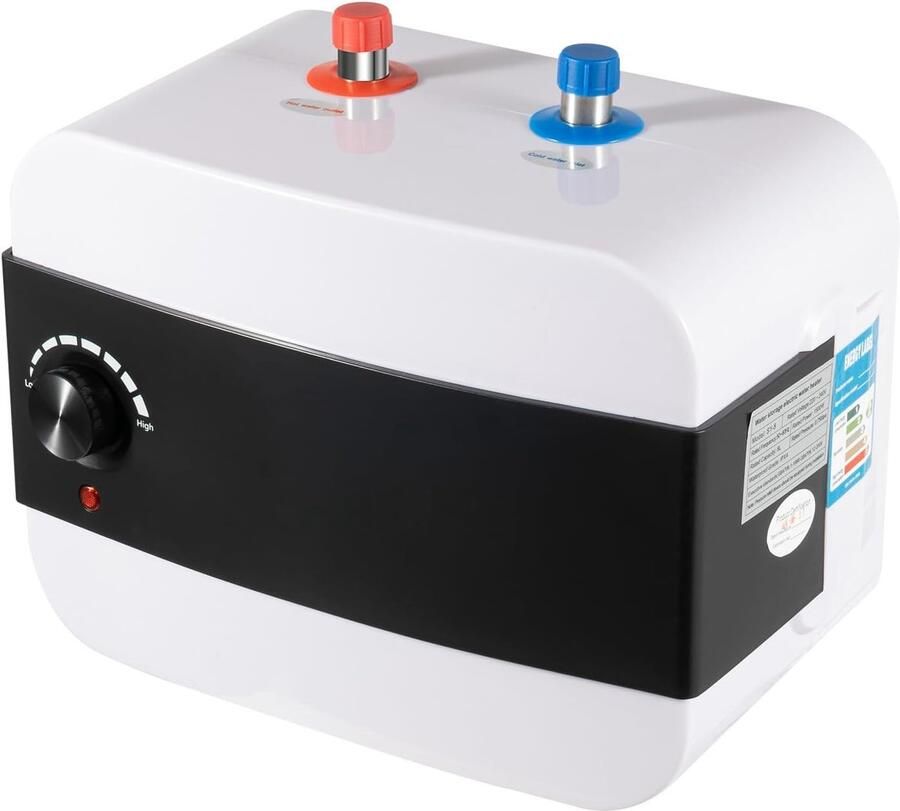 Kleine Ondertafelboiler Mini Boiler Keuken Direct Warm Water Compact en Efficiënt 6 Liter Wit