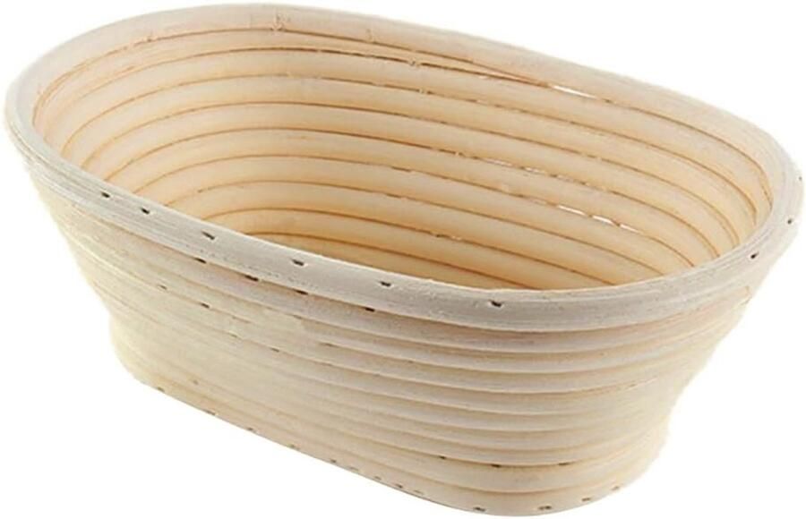 Kleine ovale rijsmand 15 x 8 x 5 cm voor brood 100% natuurlijk rotan