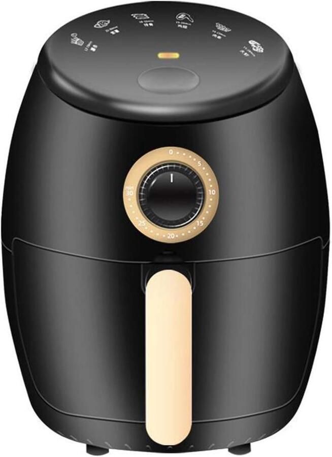 Kleine Oven Mini Oven Airfryer Snel Koken Snelle Heteluchtcirculatie 2L Inhoud Zwart