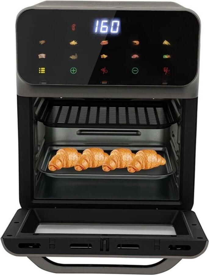 Kleine oven Minioven Bakken en grillen Heteluchtcirculatie 13 Liter Zwart