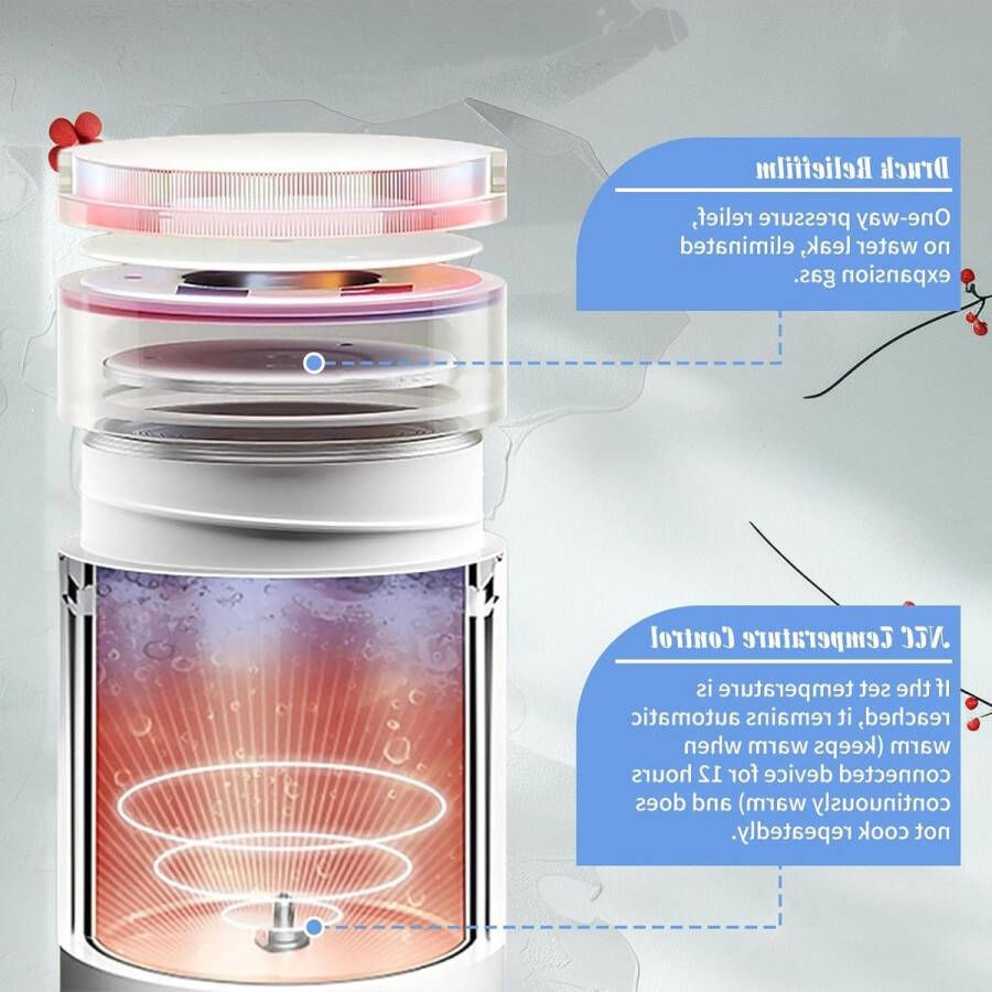 Kleine reiskoker 500 ml 300 W draagbare elektrische waterbeker met temperatuurinstelling automatische uitschakeling voor thee koffie babymelk camping wit
