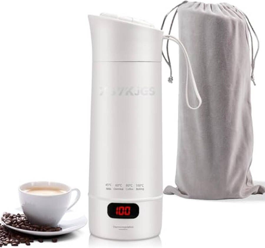 Kleine reiswaterkoker 400 ml Draagbare elektrische waterbeker met 4 temperatuurstanden