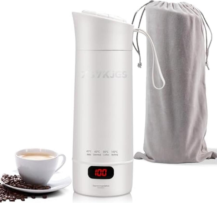 Kleine reiswaterkoker 400 ml Draagbare elektrische waterbeker met 4 temperatuurstanden