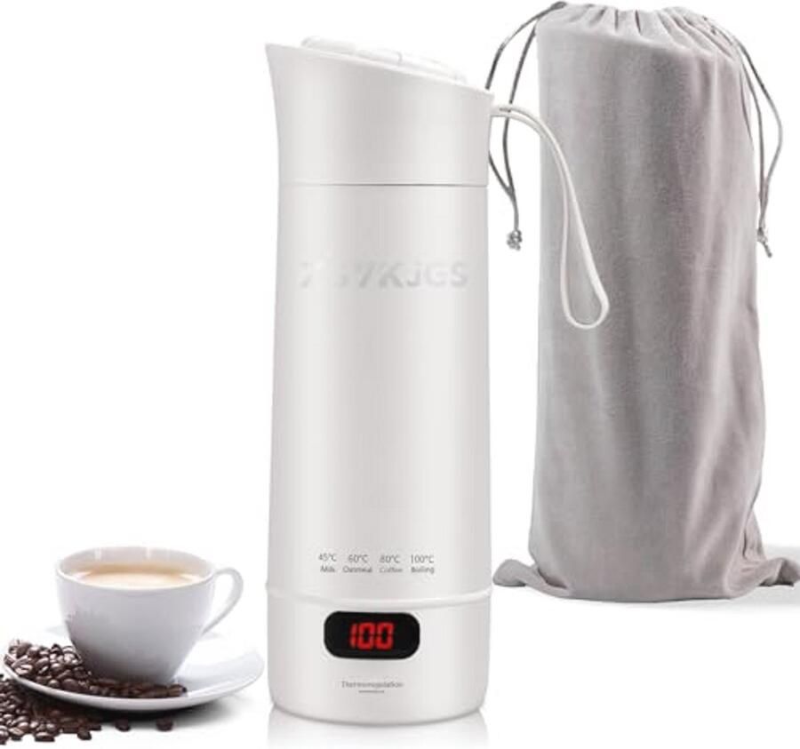 Kleine reiswaterkoker 400 ml Draagbare elektrische waterbeker met 4 temperatuurstanden