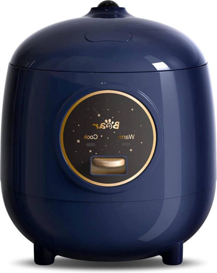 Kleine rijstkoker 2 kopjes stoompan met afneembare antiaanbakpan one-touch-warmhoudfunctie mini-rijstkoker voor granen havervlokken veggie