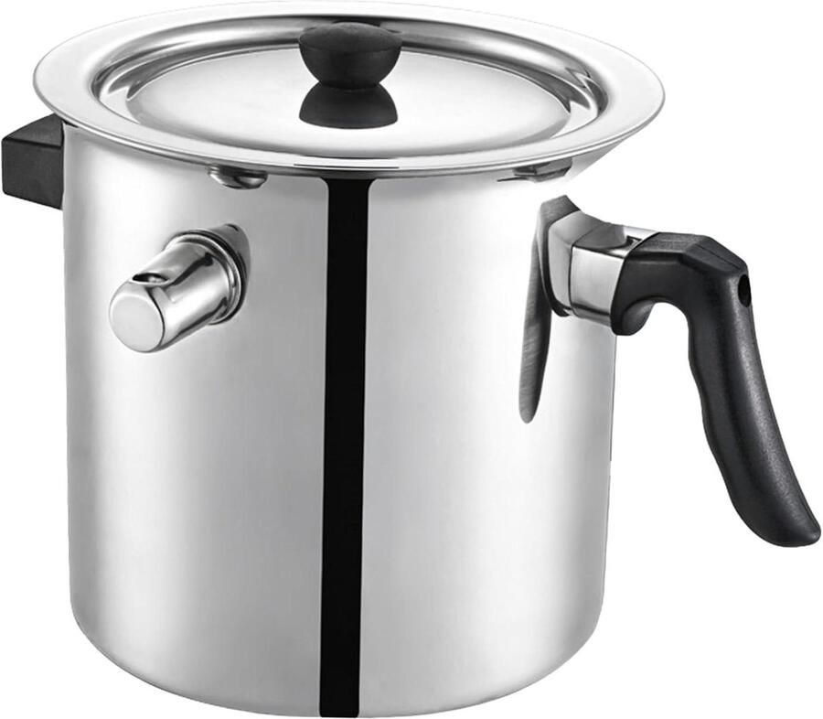 Kleine roestvrijstalen pot Melkketel sauspan Melk verwarmen koken Dubbelwandige isolatie 15 liter Zilver