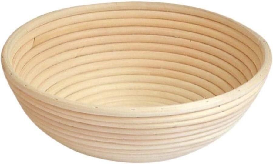 Rond Rijsmandje Broodmandje Brood Bakken Handgemaakt Natuurlijk Ratan Diameter 18 cm Natuurlijk