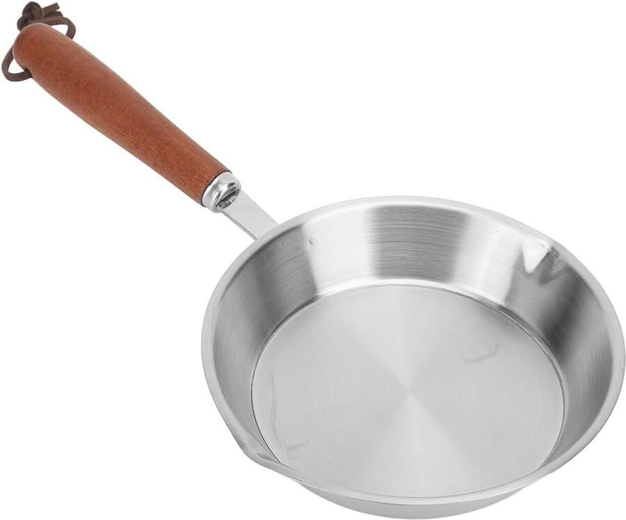 Kleine RVS Koekenpan met Antiaanbaklaag Geschikt voor Inductiekookplaten en Gasfornuizen Ergonomisch Handvat voor Thuis en Restaurantgebruik (16CM)