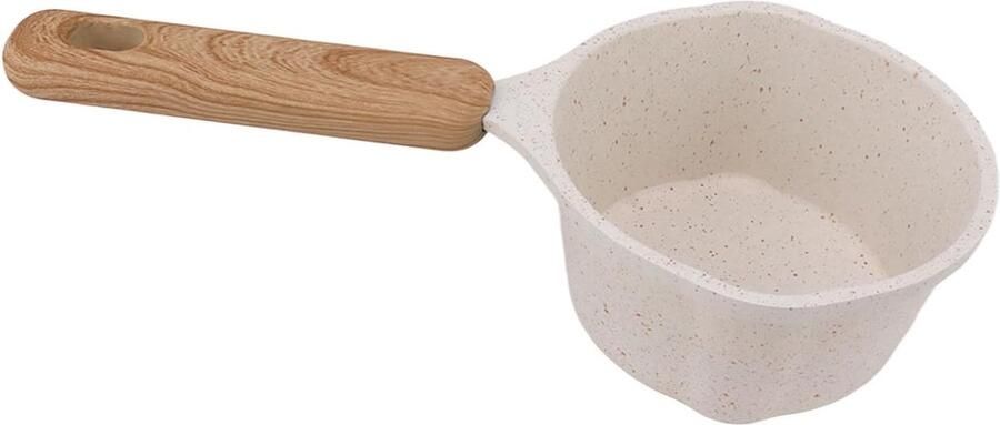 Kleine Sauspan Steelpan Aanbaklaag Snel Opwarmen Gelijkmatige Warmteverdeling 250 Ml Wit