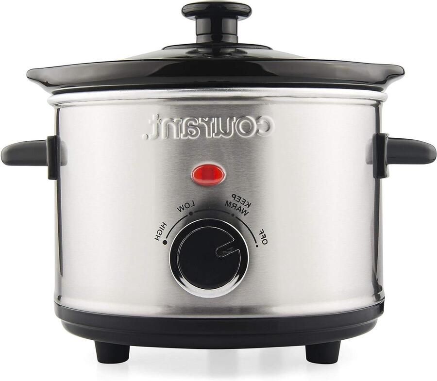 Kleine Slow Cooker Mini Stoofpan Langzaam Garen Vaatwasserbestendig 1.6 Liter RVS