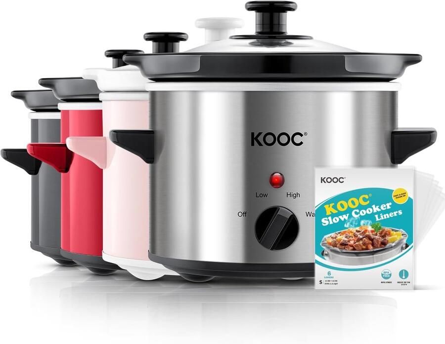 Kleine slowcooker Compacte pan Langzaam garen Verbeterde keramische pot 2 liter Roestvrij staal