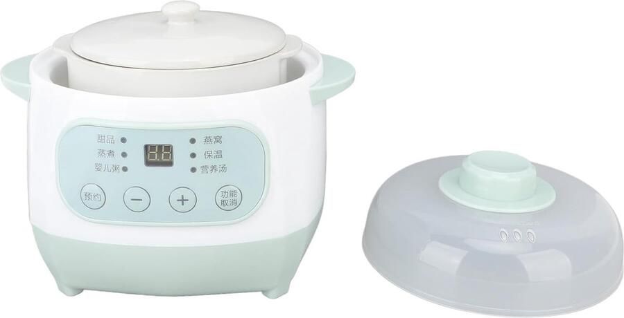Slow Cooker Stoofpot Pan Gezond Koken Waterbad Verwarming 1 Liter Groen