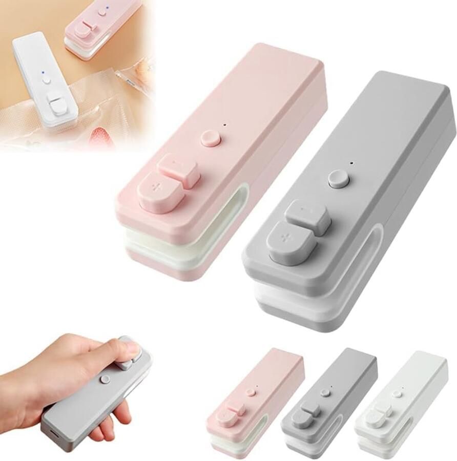 Kleine sluitmachine Sluitclips vacuum sealer 2 stuks sluitclips voor zakjes zakafsluiters Heat Sealer vacuümsealer vacuum sealer machine Zakjes Sealer sluitmachine voor snacks veelkleurig