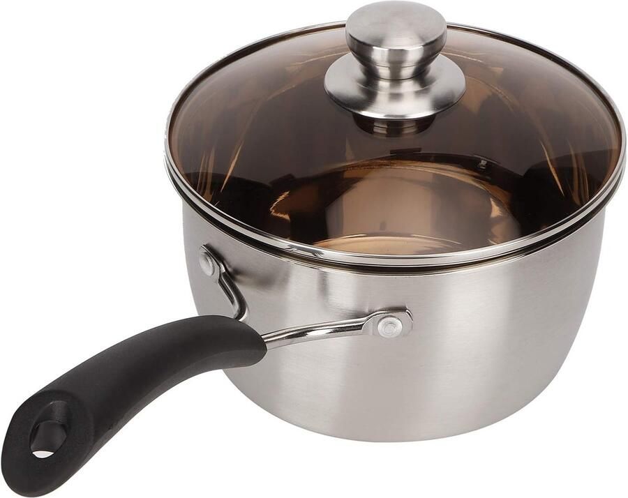 Kleine Soeppan Kookpan Thuis Koken Ergonomisch Ontwerp 18 Cm Zilver