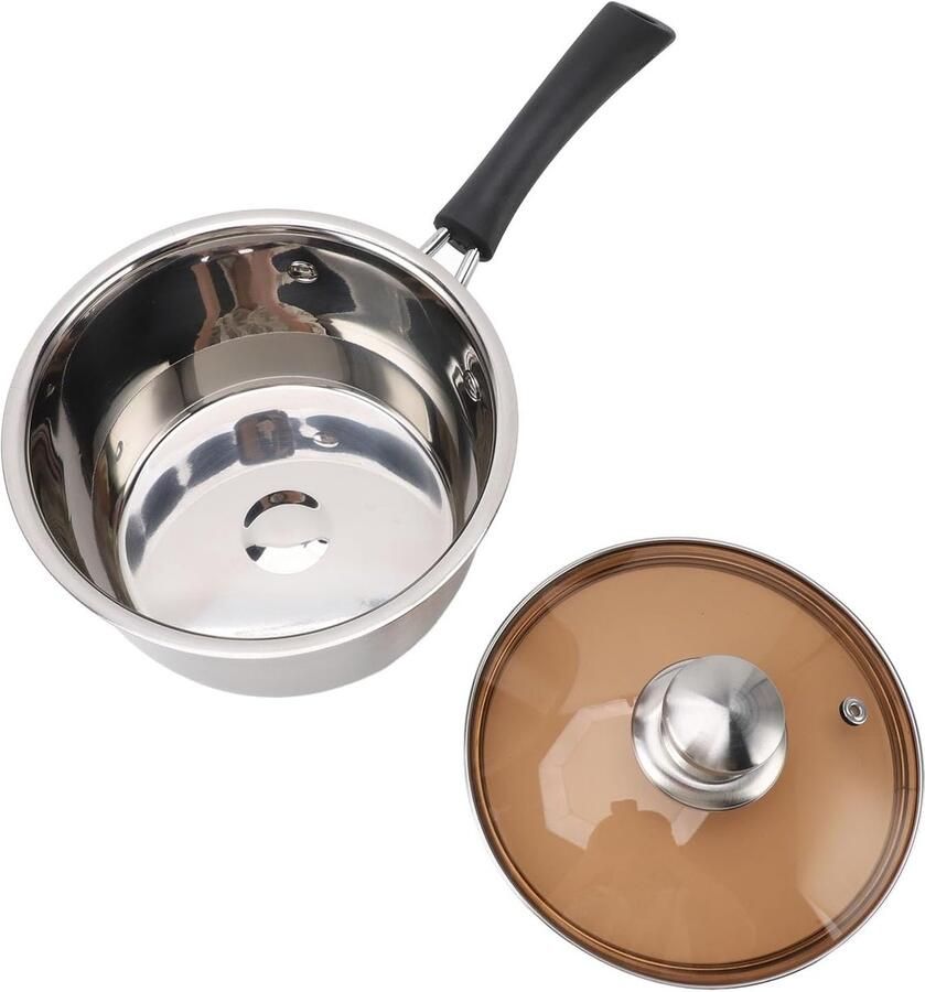 Kleine steelpan Melkpan sauspan Snelle maaltijden Snelle warmteverdeling 18 cm Zilverkleurig