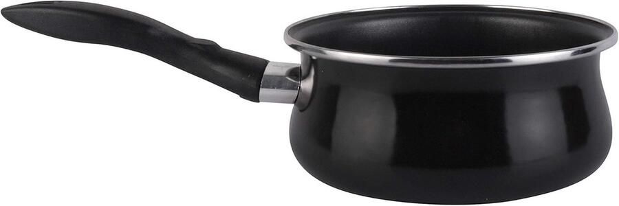 Kleine Steelpan Zwart 16 cm Geëmailleerd Staal Anti-aanbaklaag Geschikt Voor Alle Warmtebronnen Inclusief Inductie
