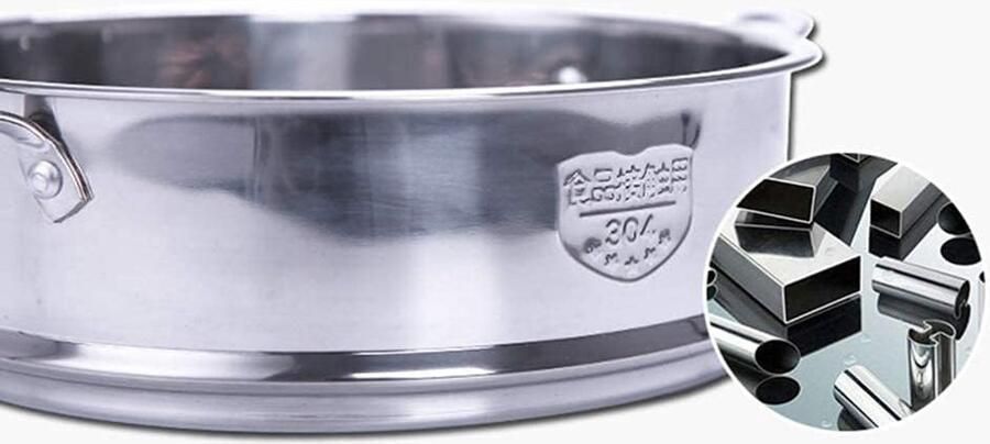 Kleine stoompan Stoominzet mand Gezond koken Roestvrij staal 18x18x6 cm Zilver