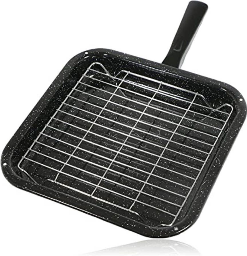 Kleine vierkante grillpan met afneembare handgreep en rek – Perfect voor ovens en grills