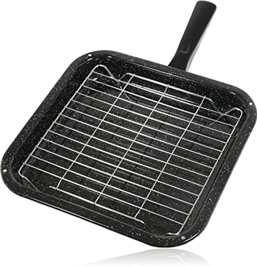 Kleine vierkante grillpan met afneembare handgreep en rek – Perfect voor ovens en grills