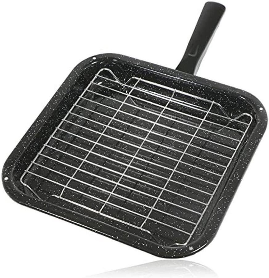 Kleine vierkante grillpan met afneembare handgreep en rek – Perfect voor ovens en grills