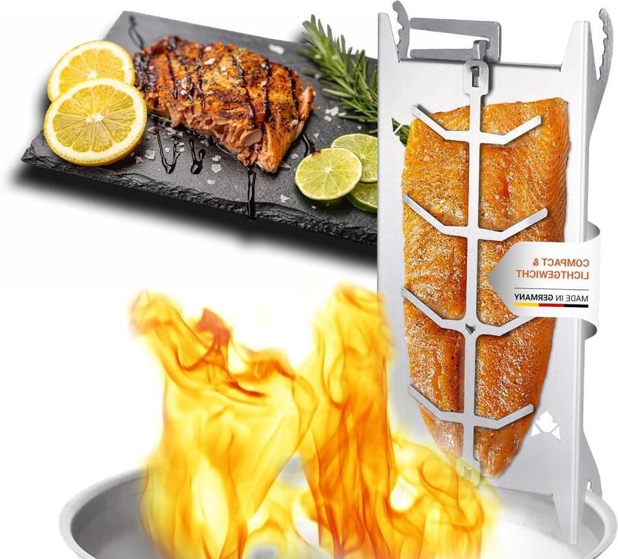 Kleine Vis Houder Grill Accessoire Vis Grillen Speciaal Spanmechanisme 615 cm Zilverkleurig