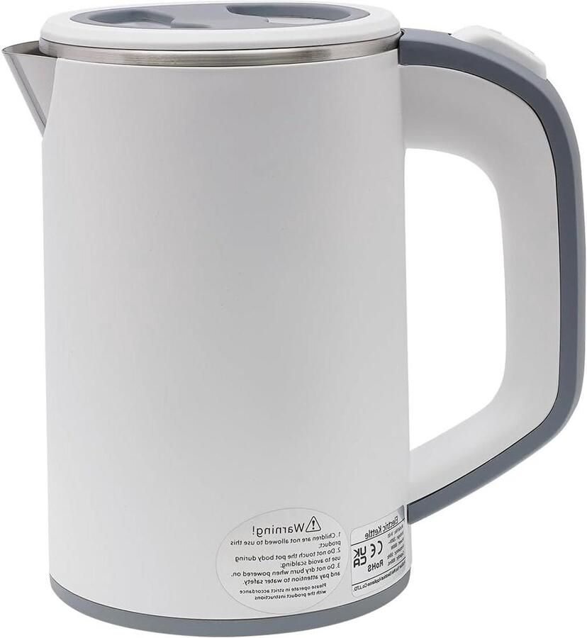 Kleine waterkoker Mini theepot Reizen kamperen Temperatuurregeling 0.8 Liter Wit