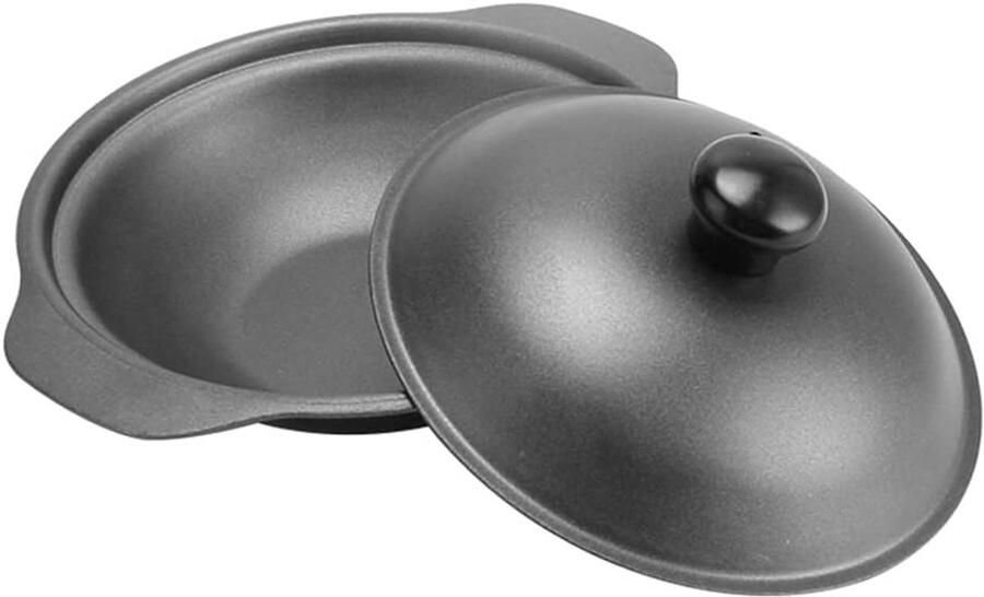 Kleine Wok Wokpan Gietijzer Snel Koken Antiaanbaklaag 20 cm Zwart